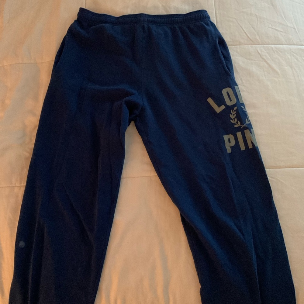PINK navy blue sweatpants joggers
